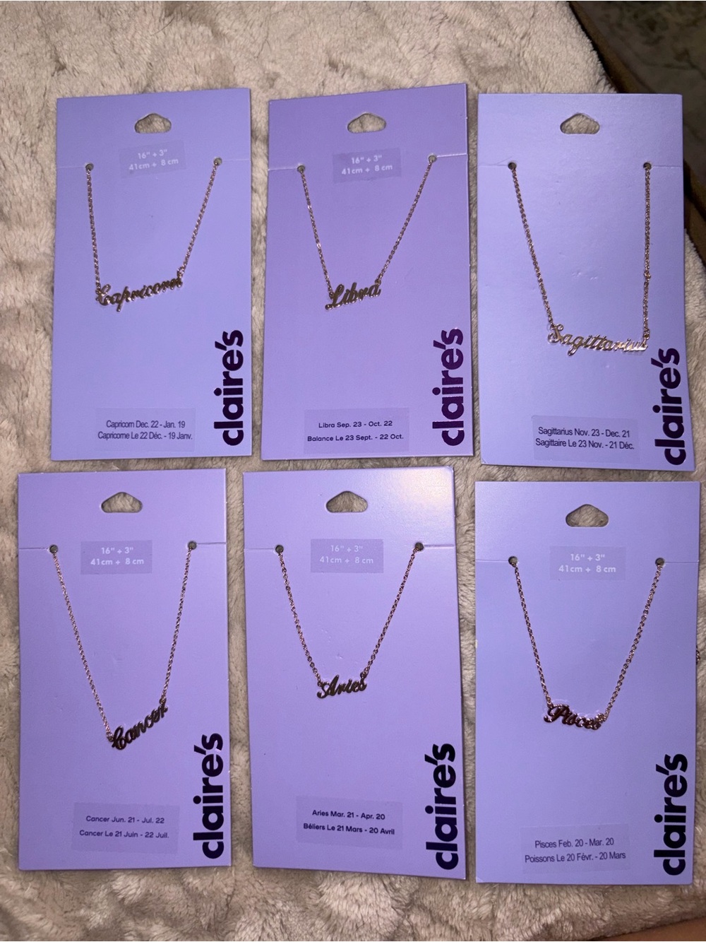 NWT-Claire's Rose Gold Zodiac Script Necklace
